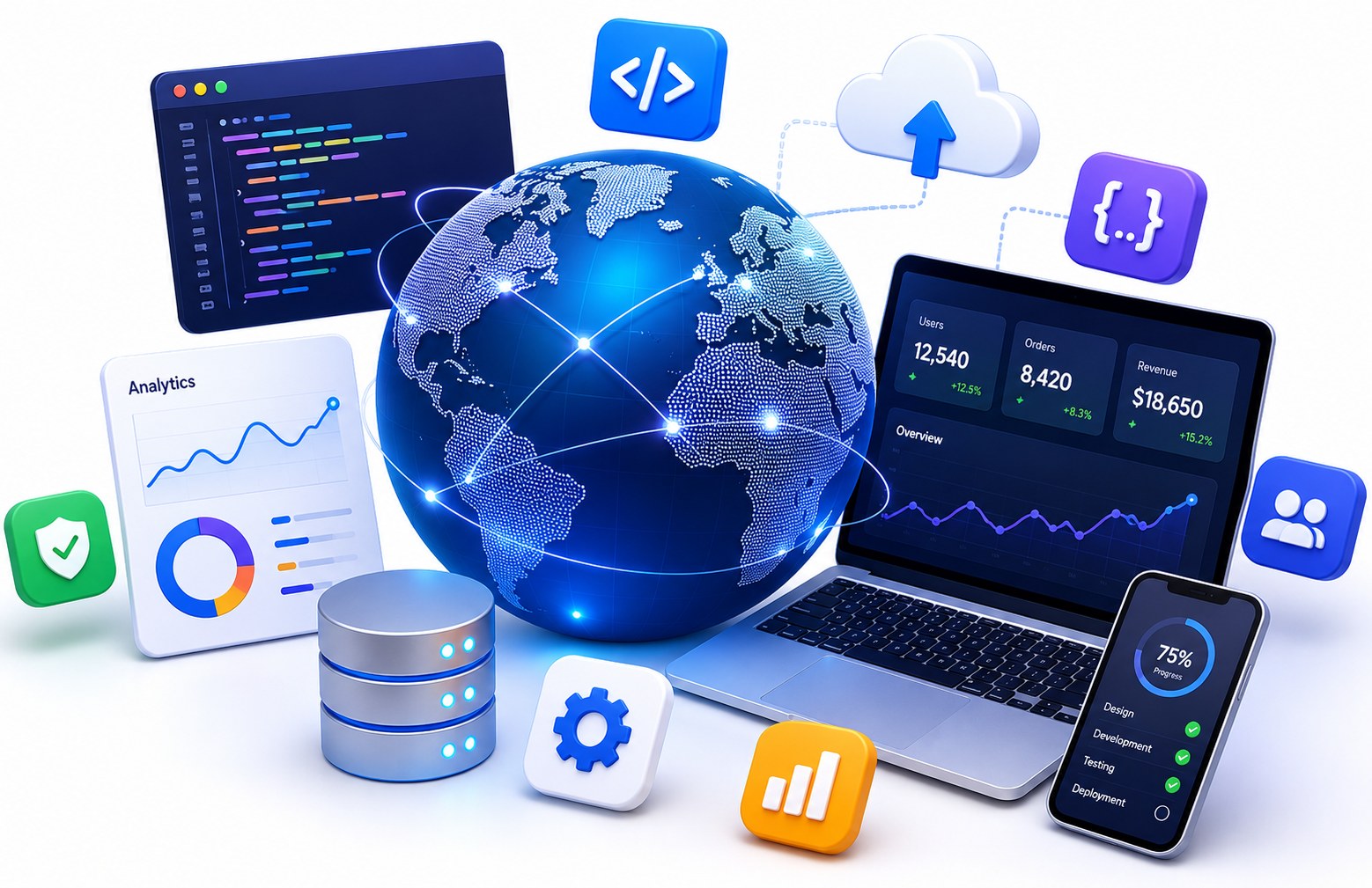 College Management System dashboard — analytics, code, cloud sync and mobile progress tracking